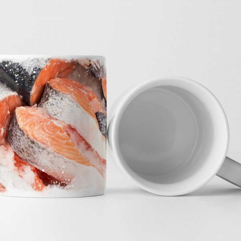 Tasse Geschenk Roher Fisch – Lachs auf Eis