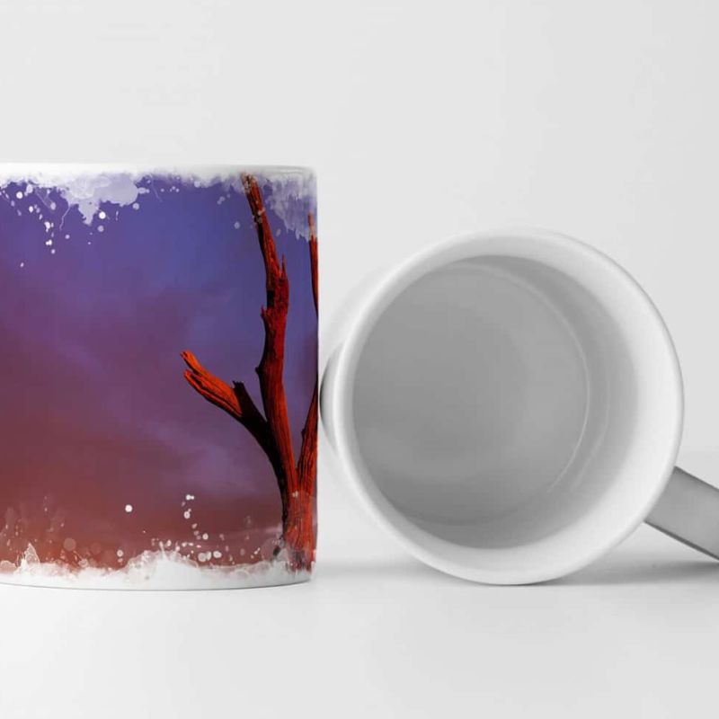 Tasse Geschenk Naturfotografie – karger Baum im Sonnenlicht