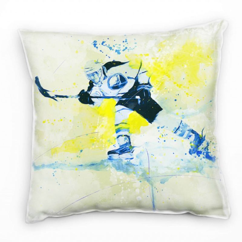 Eishockey I Deko Kissen Bezug 40x40cm für Couch Sofa Lounge Zierkissen