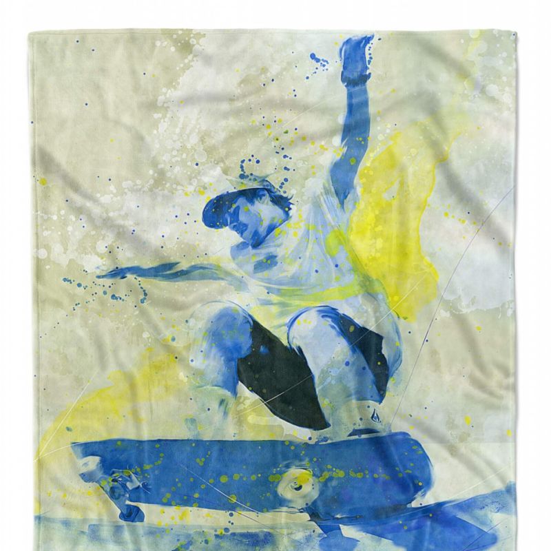 SplashArt Sport Handtuch Strandhandtuch Saunatuch Kuscheldecke Kunstvoll Skateboarding Sp