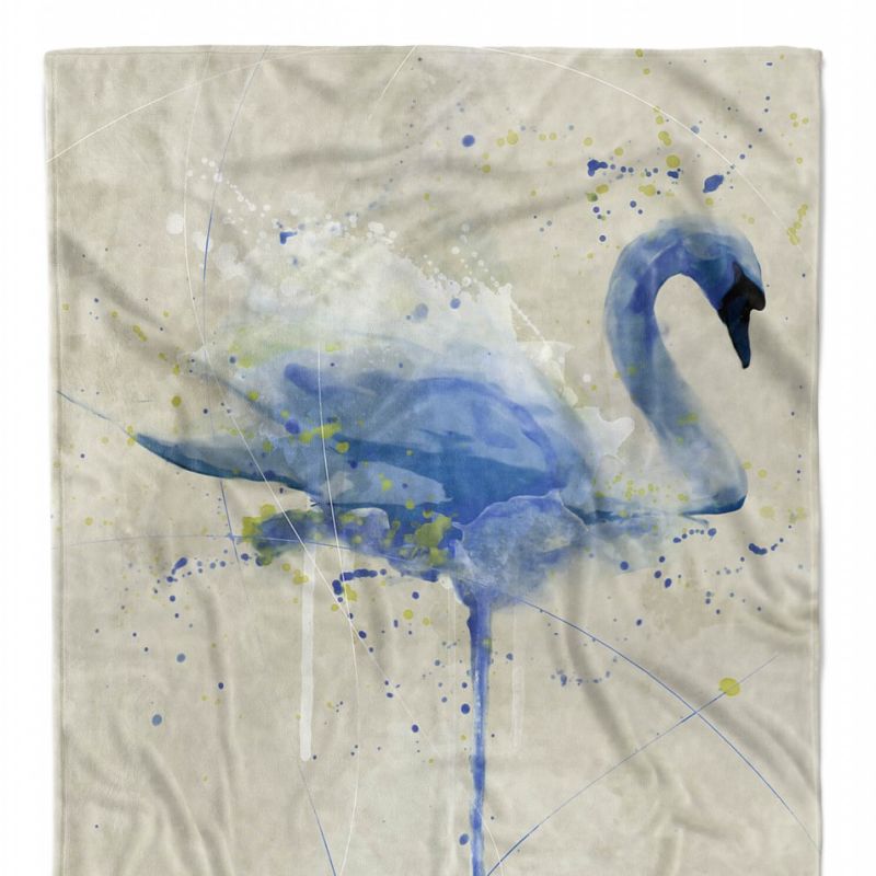 Handtuch Strandhandtuch Saunatuch Kuscheldecke SplashArt Tier Serie Kunstvoll Swan Aqua M