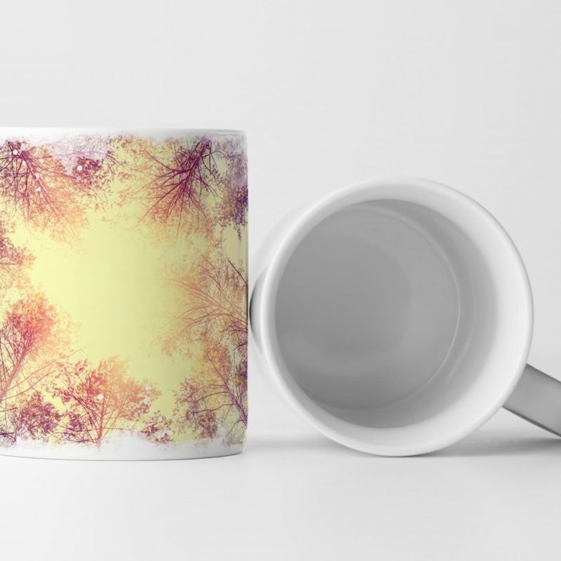 Tasse Geschenk Naturfotografie – Vintage Bäume und Sonne