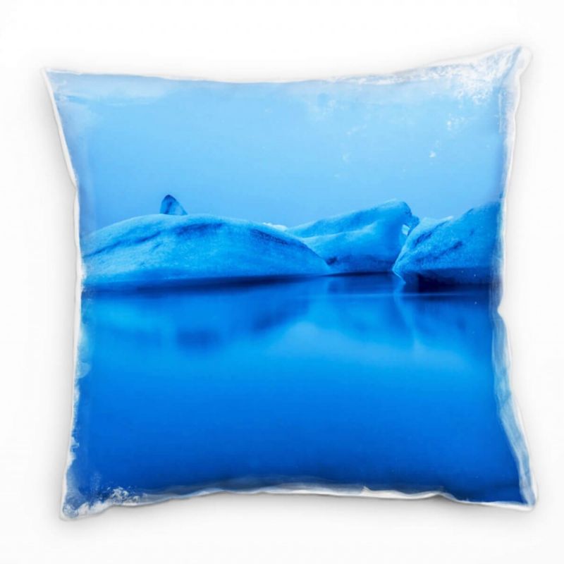 Winter, Eisberge, blau Deko Kissen 40x40cm für Couch Sofa Lounge Zierkissen