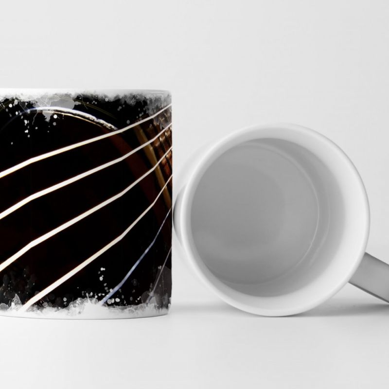 Tasse Geschenk Künstlerische Fotografie – Schwarze Gitarre im Detail