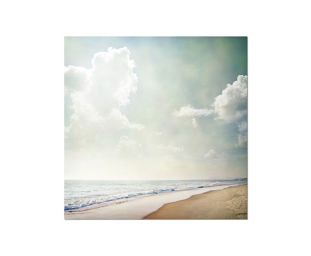 80x80cm Strand Meer Wasser Wolkenhimmel