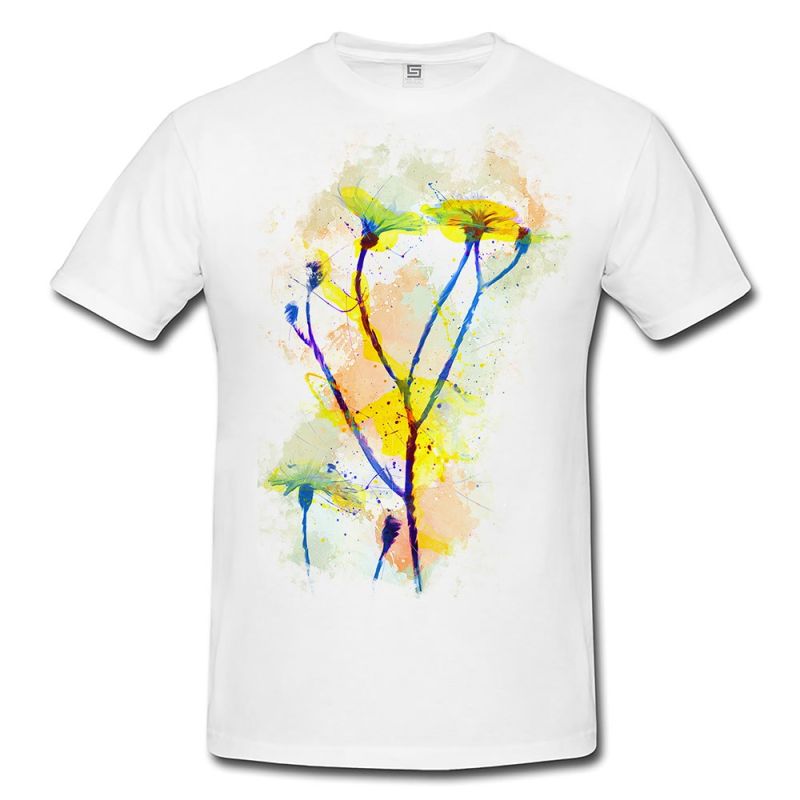 Blumen X Herren T- Shirt , Stylisch aus Paul Sinus Aquarell Color