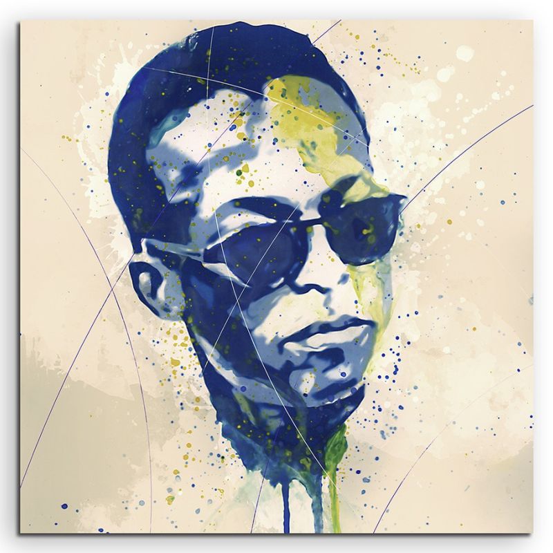 Miles Davis Splash 60x60cm Kunstbild als Aquarell auf Leinwand