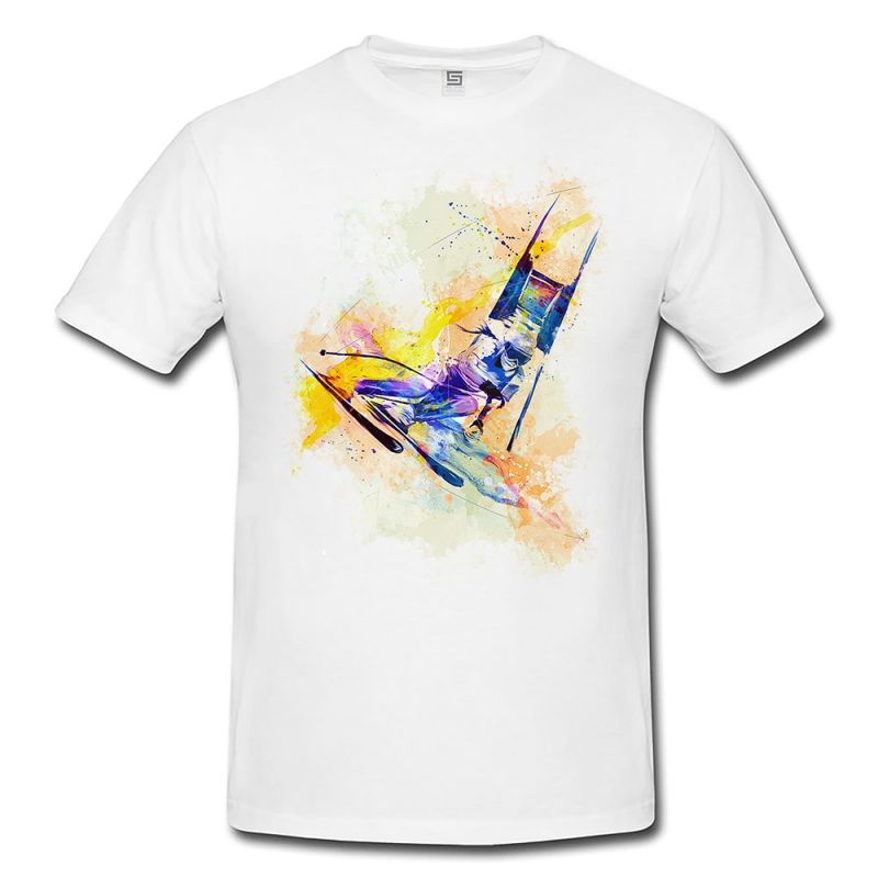 Ski Alpin III  Herren und Damen T-Shirt Sport Motiv aus Paul Sinus Aquarell