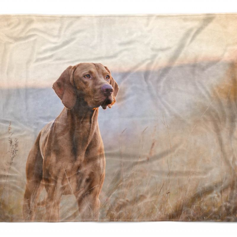 Handtuch Strandhandtuch Saunatuch Kuscheldecke  mit Tiermotiv Magyar Vizsla Jagd