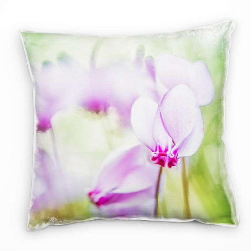 Macro, Blumen, Blüte, lila, pink, grün Deko Kissen 40x40cm für Couch Sofa Lounge Zierkissen