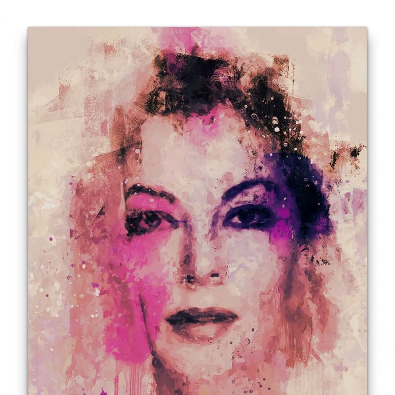 Ava Gardner Porträt Abstrakt Kunst Filmikone Farben 60x90cm Leinwandbild