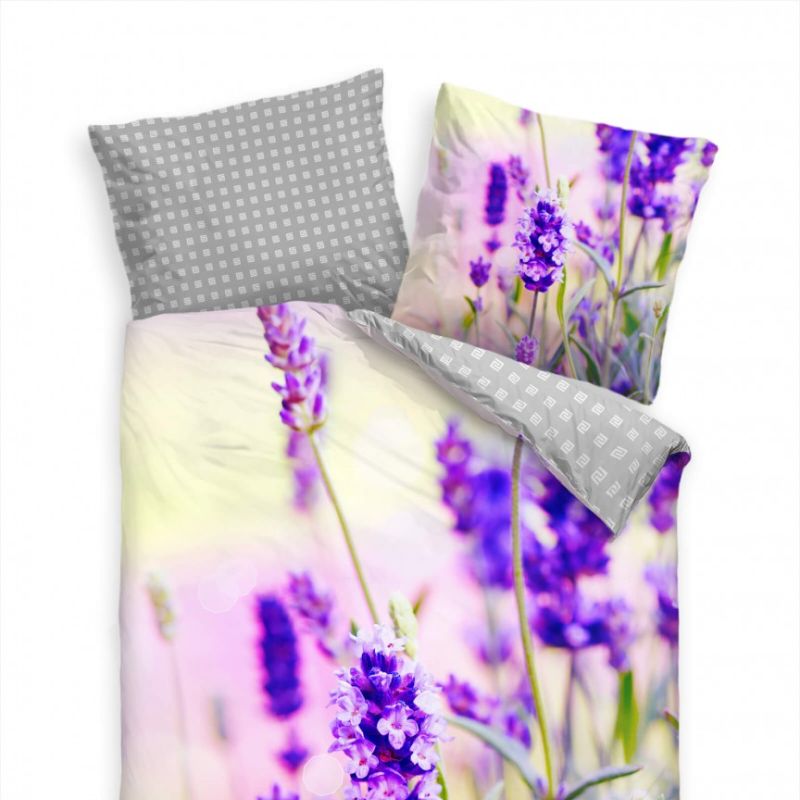 Lavendel Makro Lila Blte Bettwäsche Set 135×200 cm + 80x80cm  Atmungsaktiv