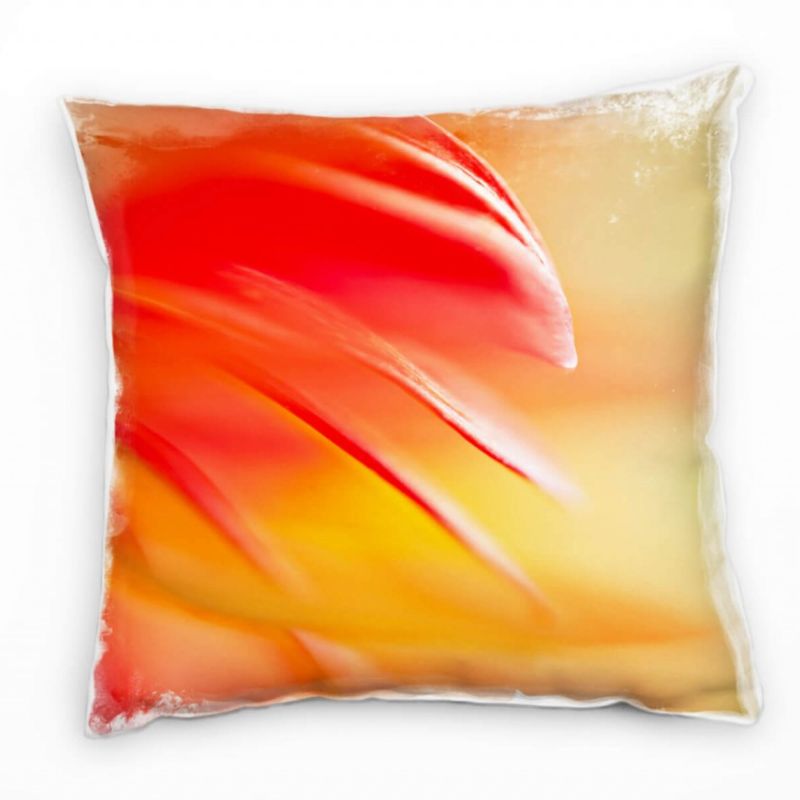 Macro, Blume, rot, orange, gelb, grün, verschwommen Deko Kissen 40x40cm für Couch Sofa Lounge Zierki