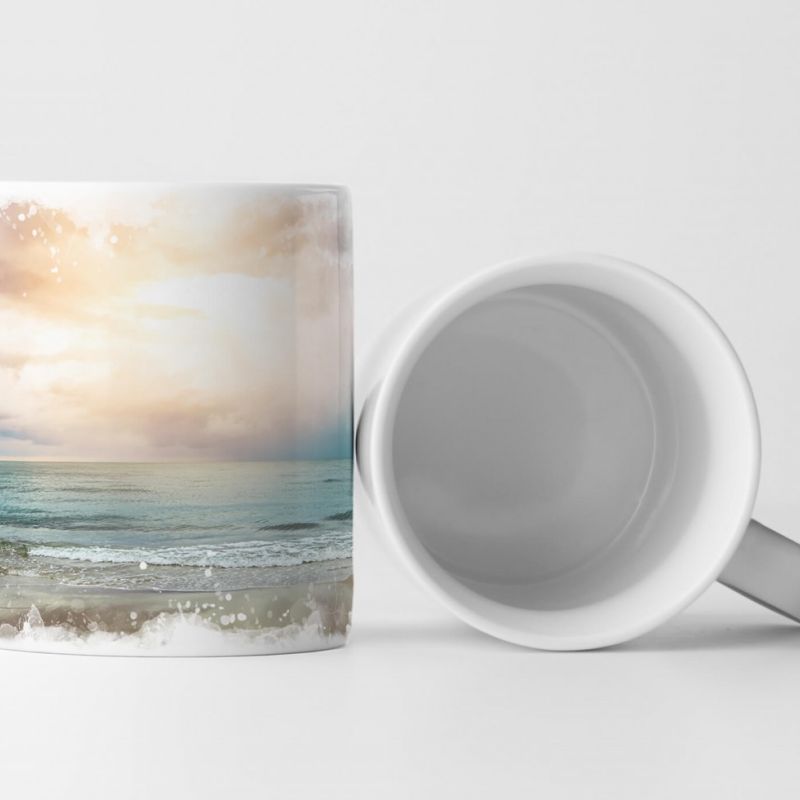 Tasse Geschenk Gemütlicher Sonnenaufgang am Strand