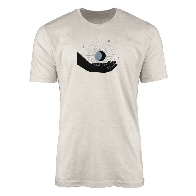 Herren Shirt 100% gekämmte Bio-Baumwolle T-Shirt  Mondzeichen Astrologie Motiv Nachhaltig Ökomode au