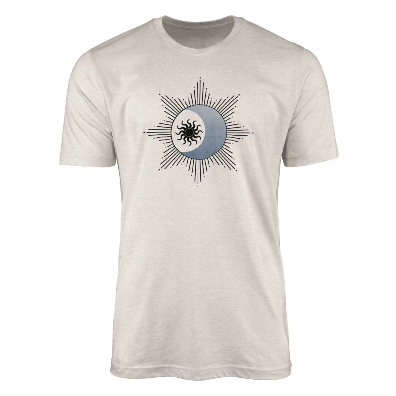 Herren Shirt 100% gekämmte Bio-Baumwolle T-Shirt  Astrologie Mond Sonne Motiv Nachhaltig Ökomode aus