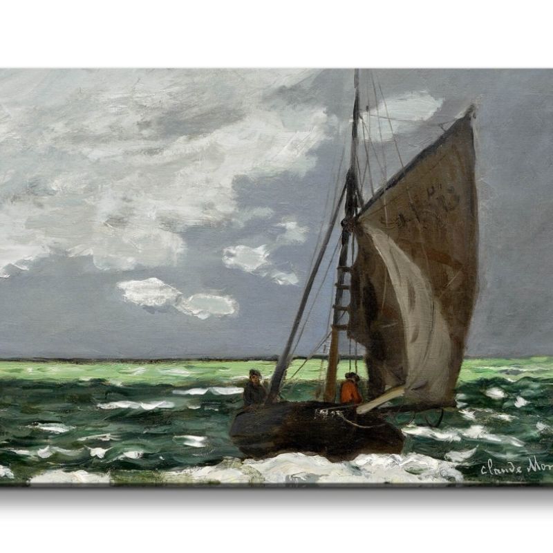 Remaster 120x60cm Claude Monet Impressionismus weltberühmtes Wandbild Seascape Meer Segelboot