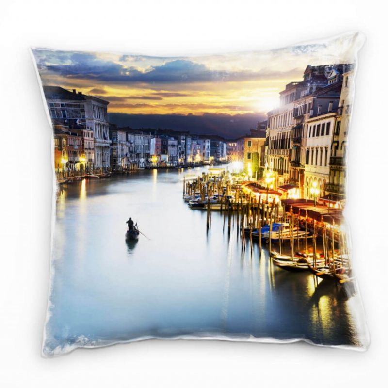 Venedig, Fluss, bunt, künstlerische Fotografie Deko Kissen 40x40cm für Couch Sofa Lounge Zierkissen