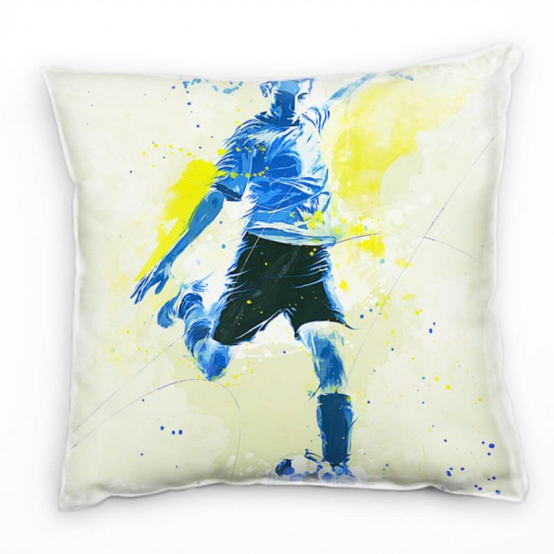 Fussball Deko Kissen Bezug 40x40cm für Couch Sofa Lounge Zierkissen