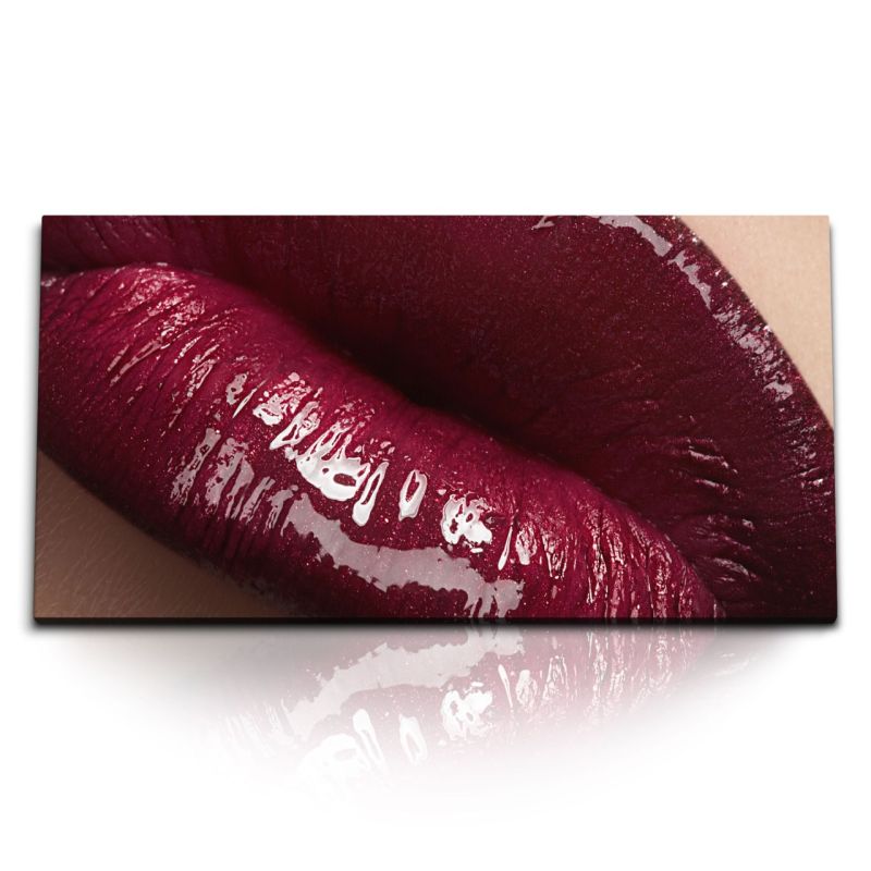 Kunstdruck Bilder 120x60cm Rote Lippen Sexy roter Lippenstift Schlafzimmer