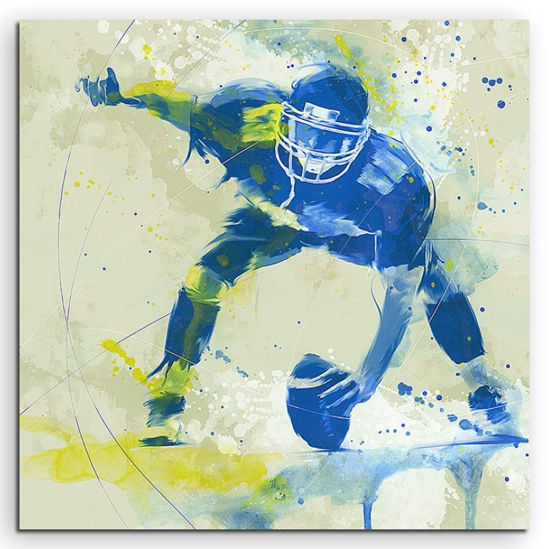 American Football II 60x60cm SPORTBILDER Paul Sinus Art Splash Art Wandbild Aquarell Art