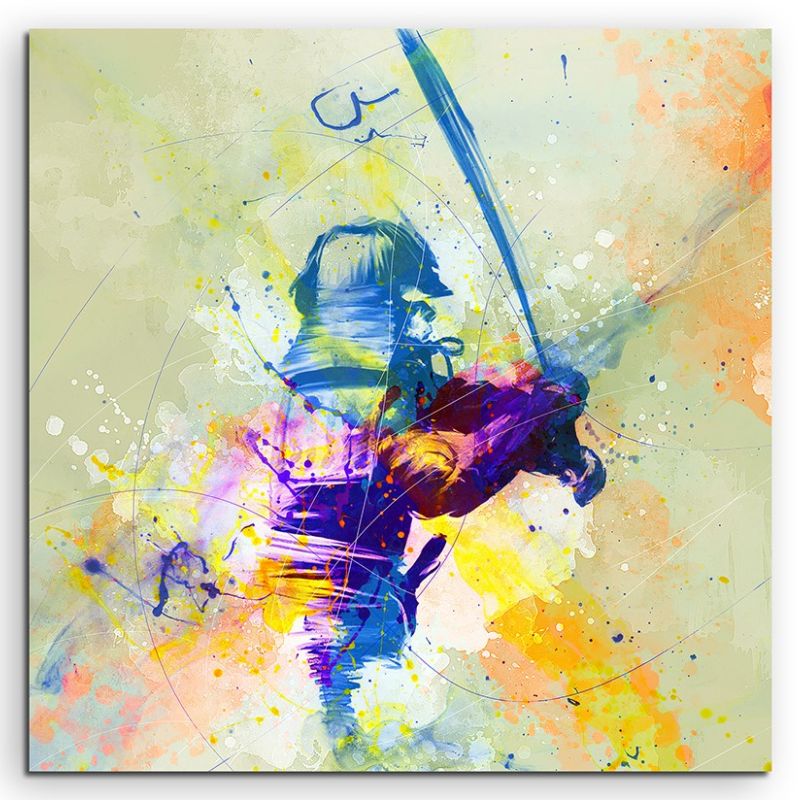 Samurai 60x60cm Aquarell Art Leinwandbild