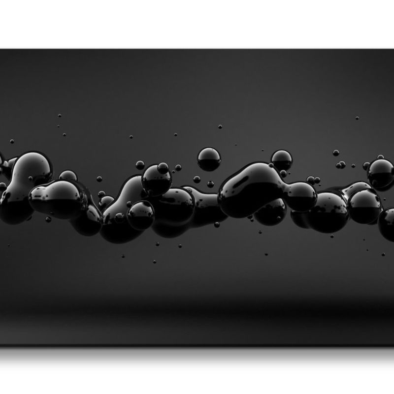 Leinwandbild 120x60cm Schwarz 3d Art science fiction Dekorativ Modern Fluid