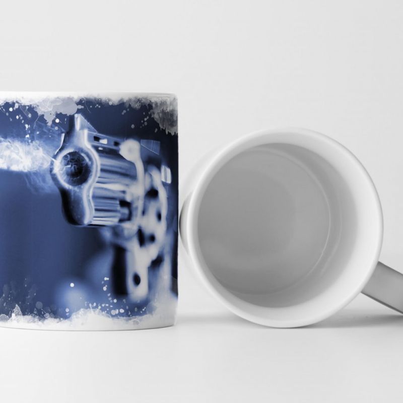 Tasse Geschenk Pistole mit fliegender Kugel