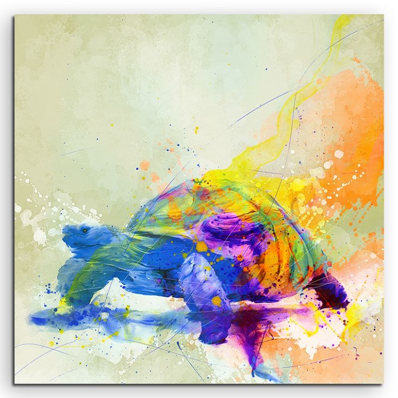 Turtle 60x60cm Aquarell Art Leinwandbild