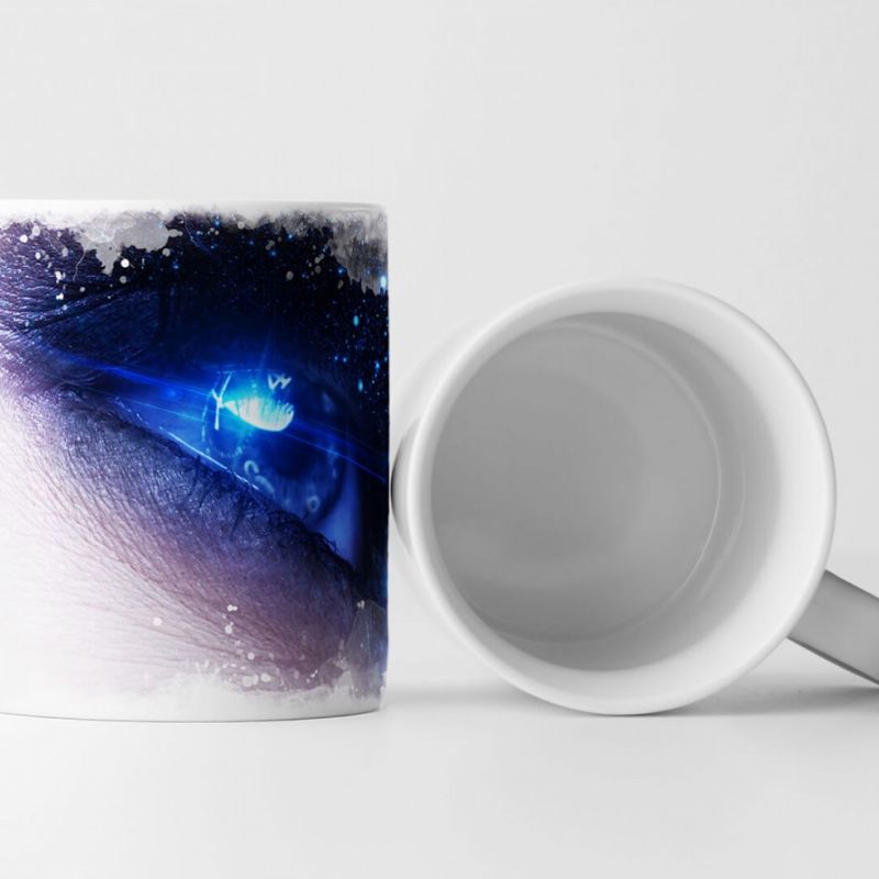 Tasse Geschenk Künstlerische Fotografie – Menschliches Auge mit Sternenstaub