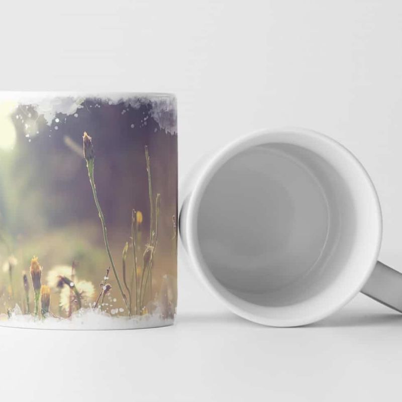 Tasse Geschenk Naturfotografie – Löwenzahn im Feld