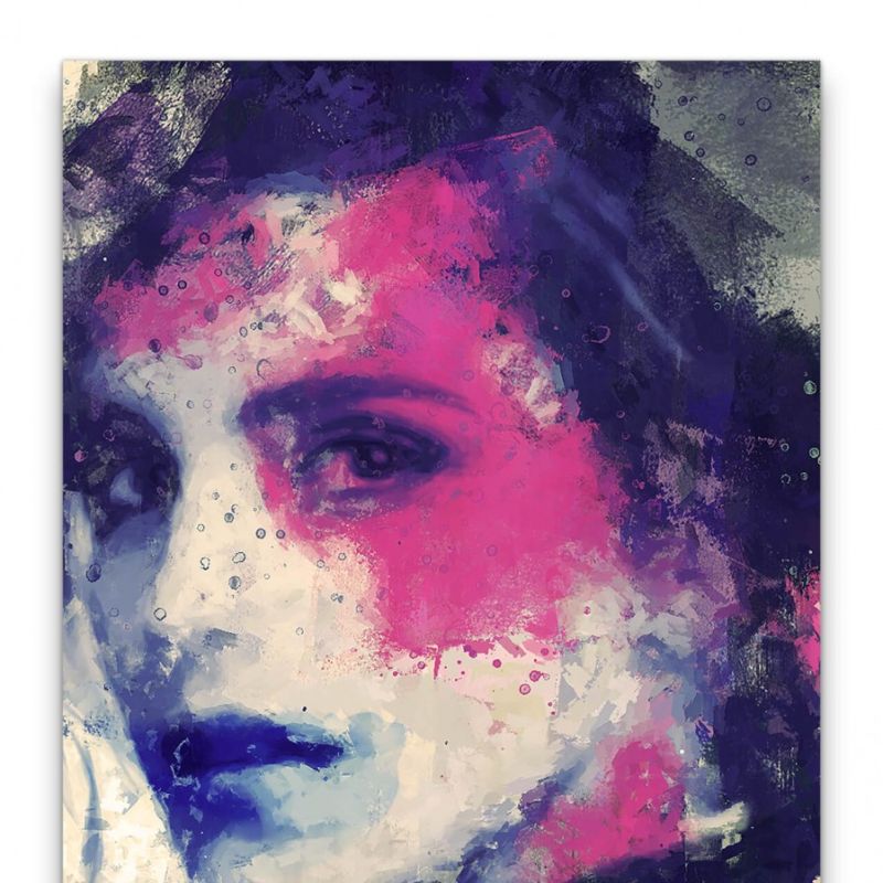 Emma Watson Porträt Abstrakt Kunst Schauspielerin Farben 60x90cm Leinwandbild