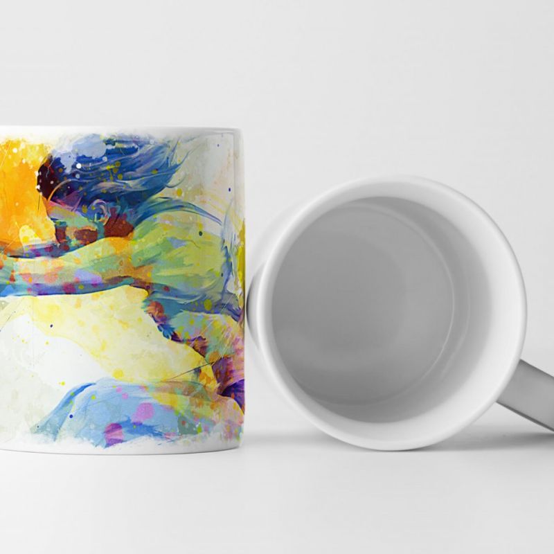 Weitsprung I Tasse als Geschenk,  Design Sinus Art