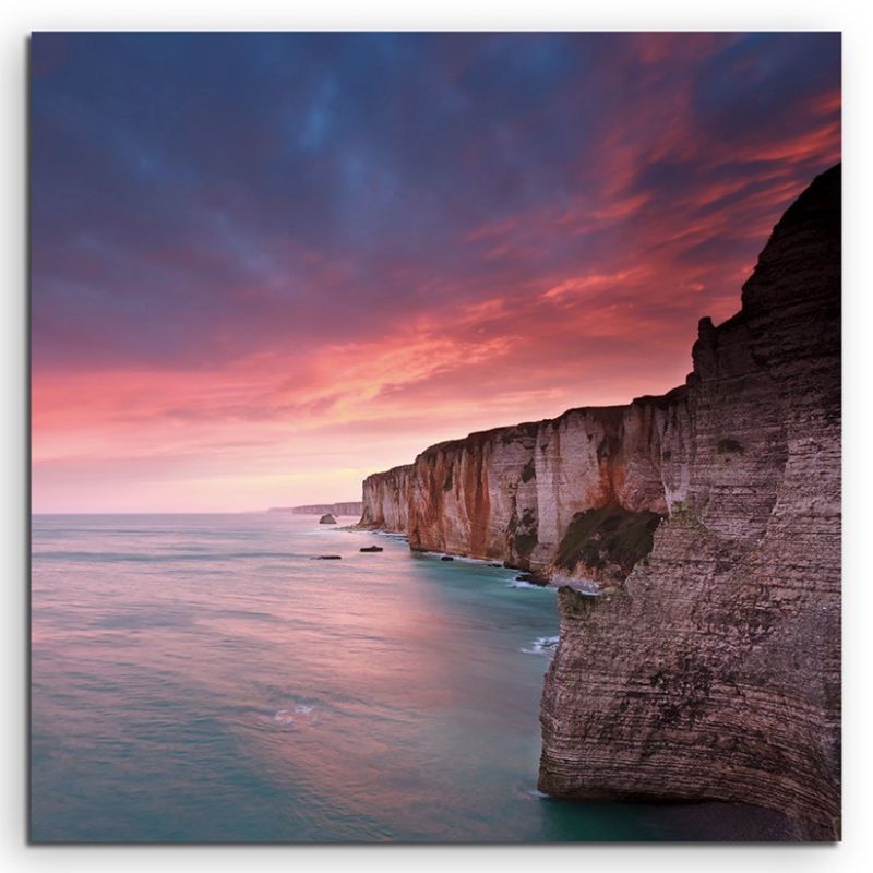 Landschaftsfotografie – Sonnenaufgang am Atlantik, Frankreich auf Leinwand