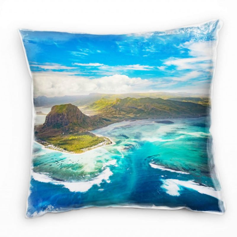 Natur, Unterwasser, Mauritius, türkis Deko Kissen 40x40cm für Couch Sofa Lounge Zierkissen