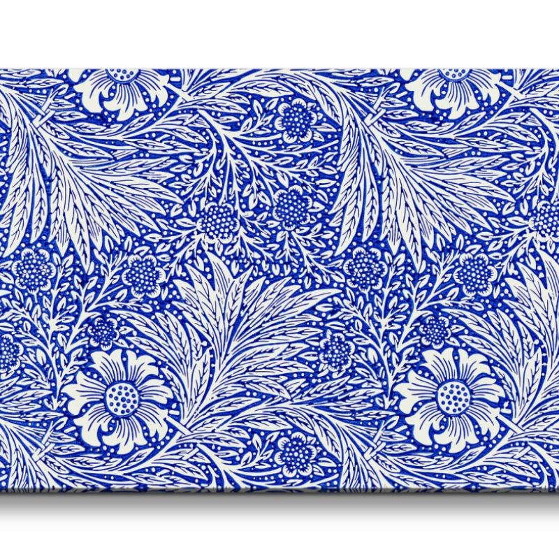 Remaster 120x60cm Weltberühmte Malerei William Morris Blumenmuster Blau Dekorativ