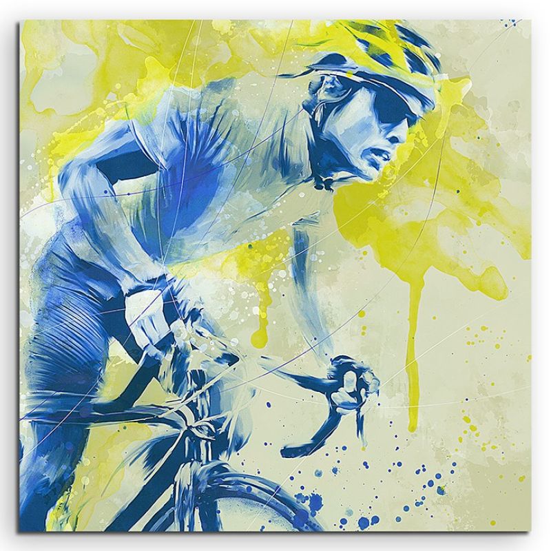 Radsport IV 60x60cm SPORTBILDER Paul Sinus Art Splash Art Wandbild Aquarell Art