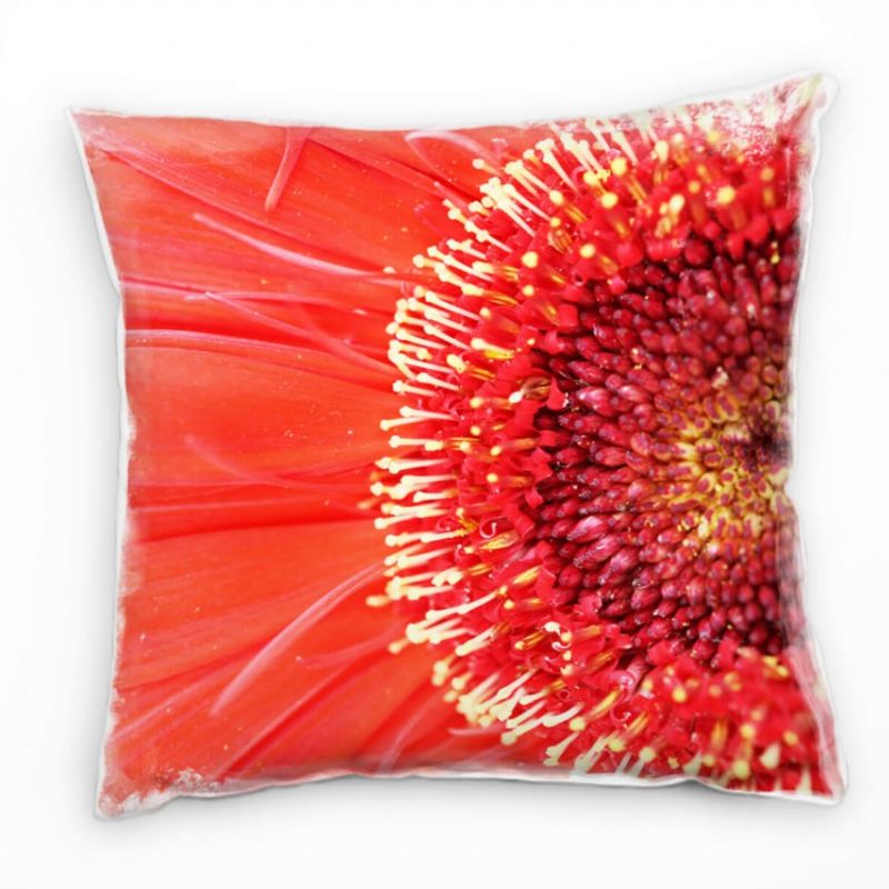 Abstrakt, Blume, rot, bunte Blüte Deko Kissen 40x40cm für Couch Sofa Lounge Zierkissen