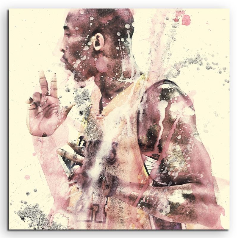 Kobe Bryant LA 60x60cm  Aquarell Art Leinwandbild