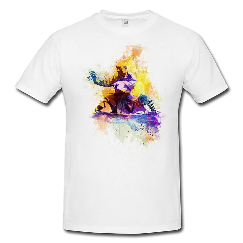 Kung Fu  Herren und Damen T-Shirt Sport Motiv aus Paul Sinus Aquarell