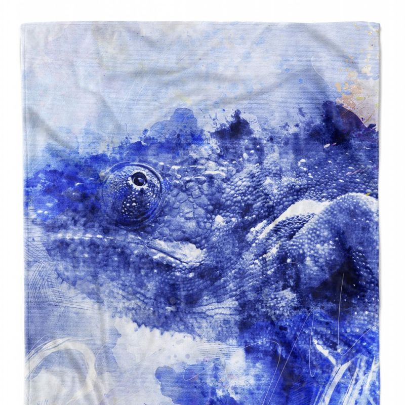 Handtuch Strandhandtuch Saunatuch Kuscheldecke SplashArt Tier Serie Kunstvoll Camelion Mo