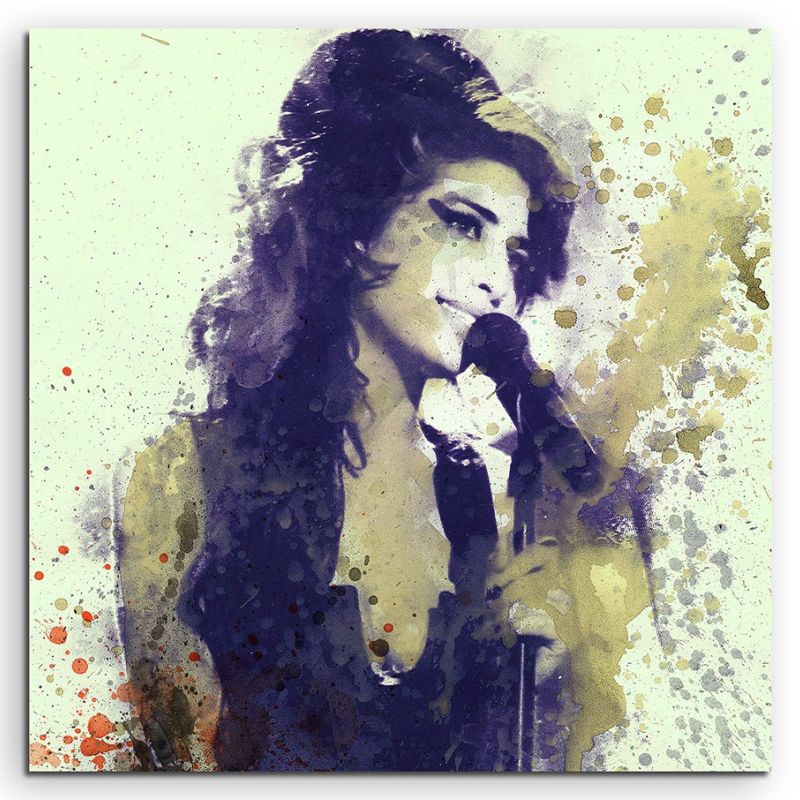 Amy Winehouse III 60x60cm  Aquarell Art Leinwandbild