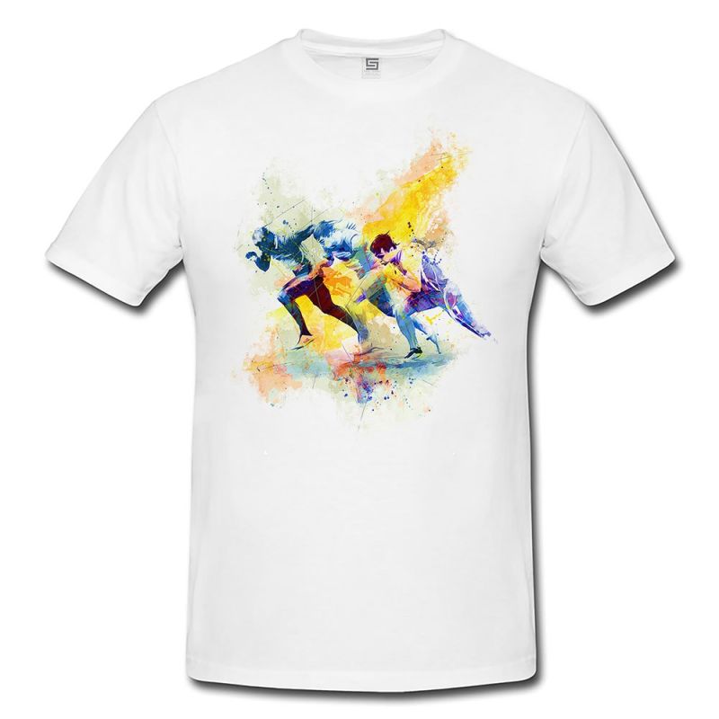 Running VII  Herren und Damen T-Shirt Sport Motiv aus Paul Sinus Aquarell