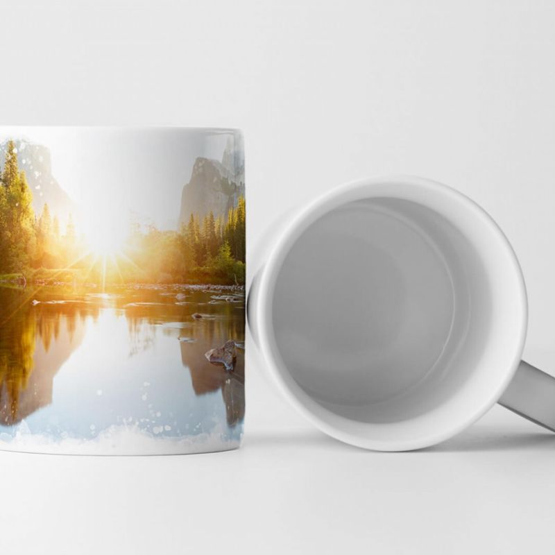 Tasse Geschenk Landschaftsfotografie – Yosemite Tal bei Sonnenaufgang USA