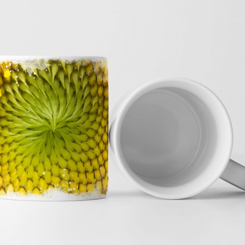 Tasse Geschenk Naturfotografie – Nahaufnahme einer Sonnenblumen