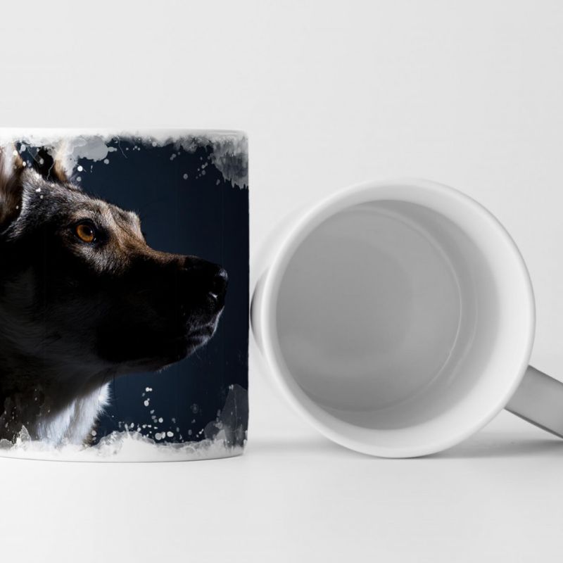 Tasse Geschenk Tierfotografie  – Wolfshund im Profil