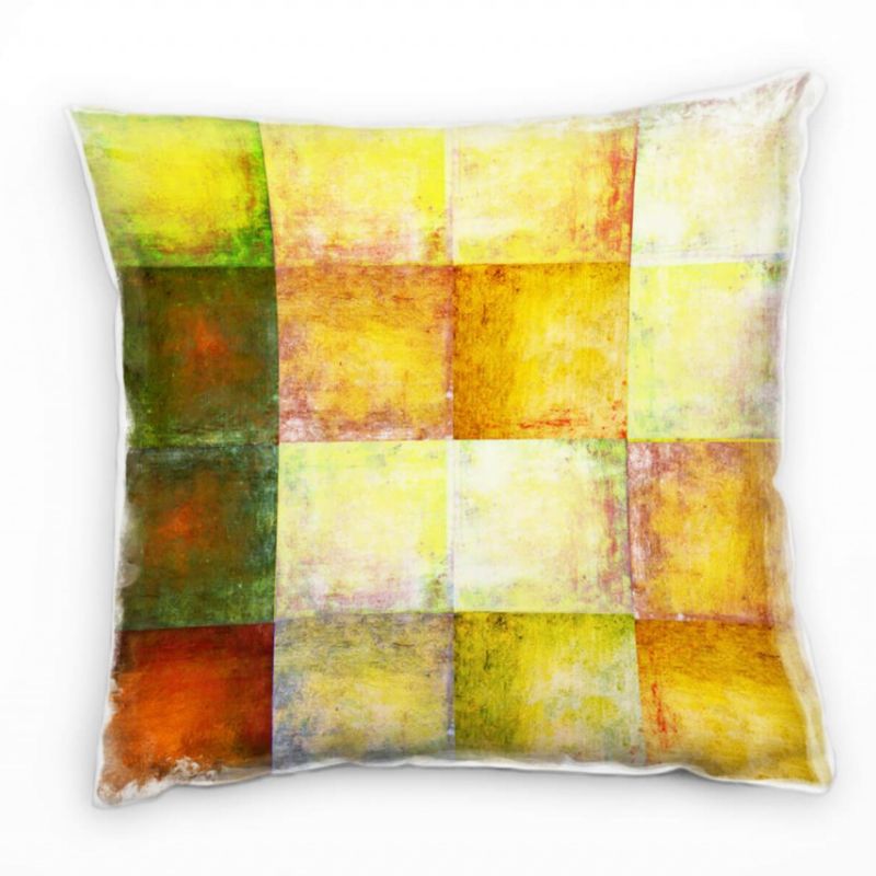 Abstrakt, bunt, quadratisch, gemalt Deko Kissen 40x40cm für Couch Sofa Lounge Zierkissen