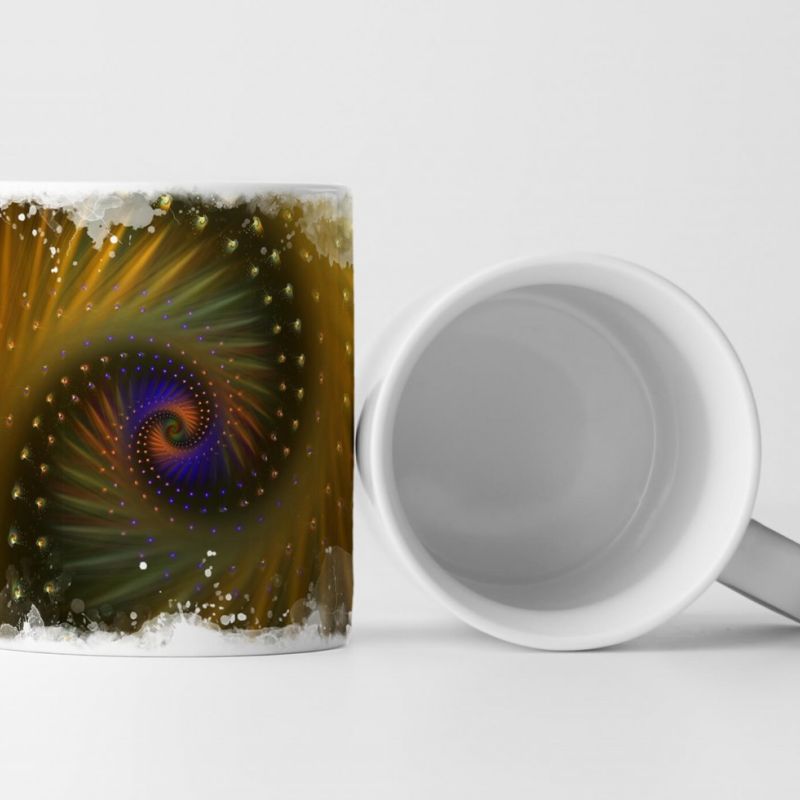 Tasse Geschenk Digitale Grafik – Pfauenauge Spiralen