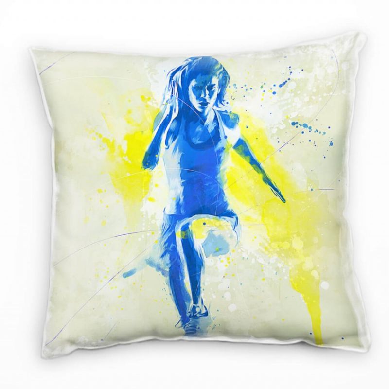 Running Woman Deko Kissen Bezug 40x40cm für Couch Sofa Lounge Zierkissen