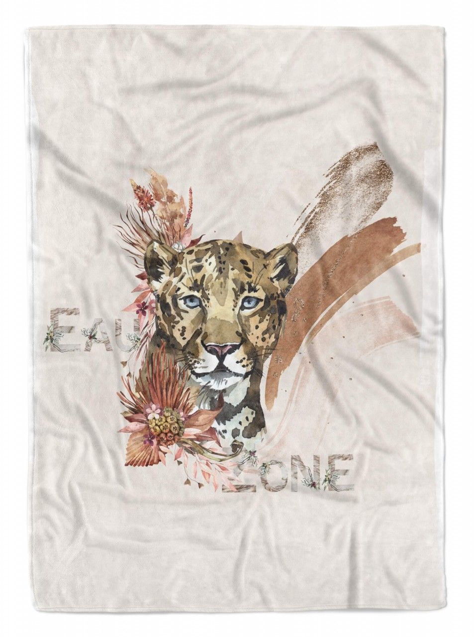 Handtuch Strandhandtuch Saunatuch Kuscheldecke  Jaguar Raubkatze Aquarel